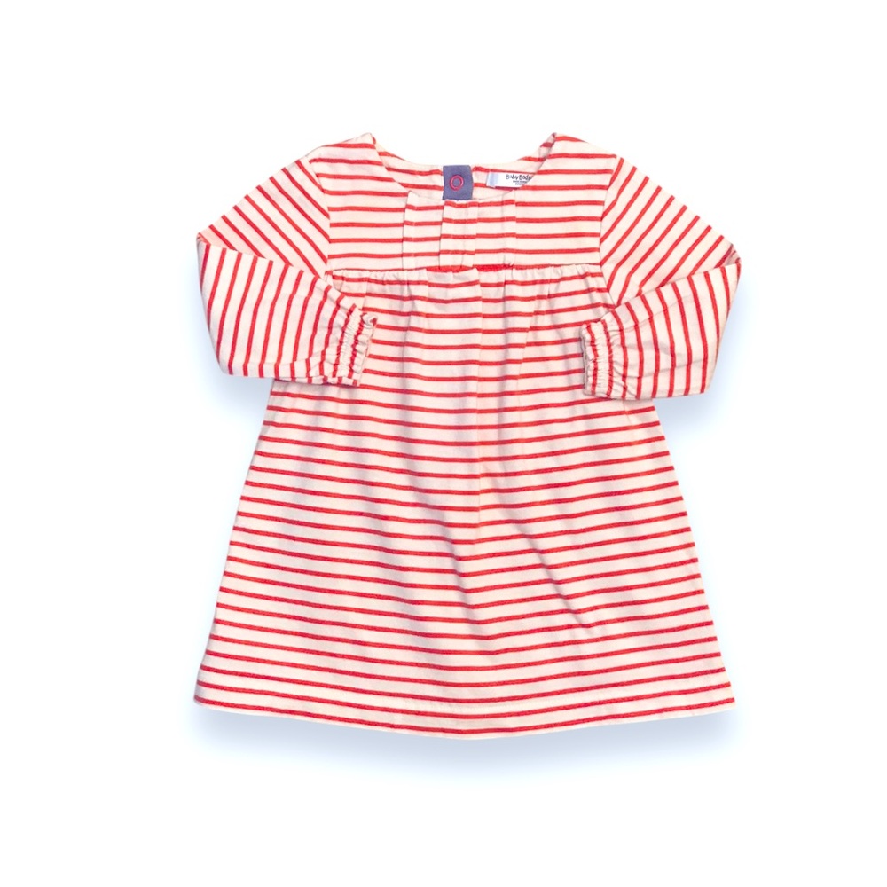 🆕 Mini Boden Baby Coral Pink Stripe Dress